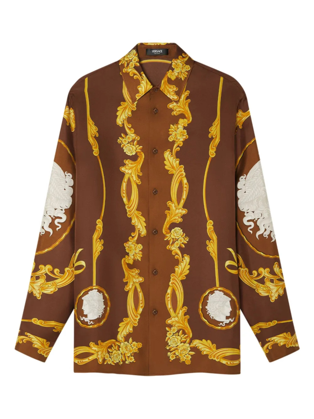 

Шелковая рубашка Versace, коричневый