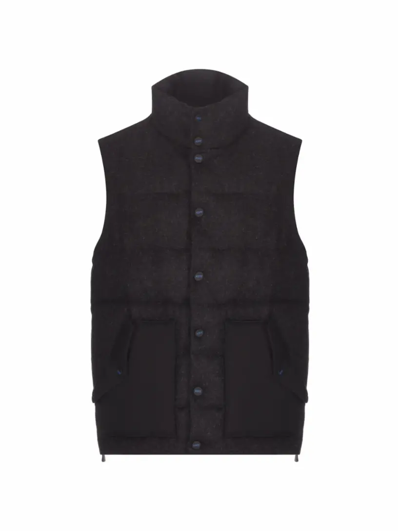 

Шерстяной жилет с логотипом Kiton, черный