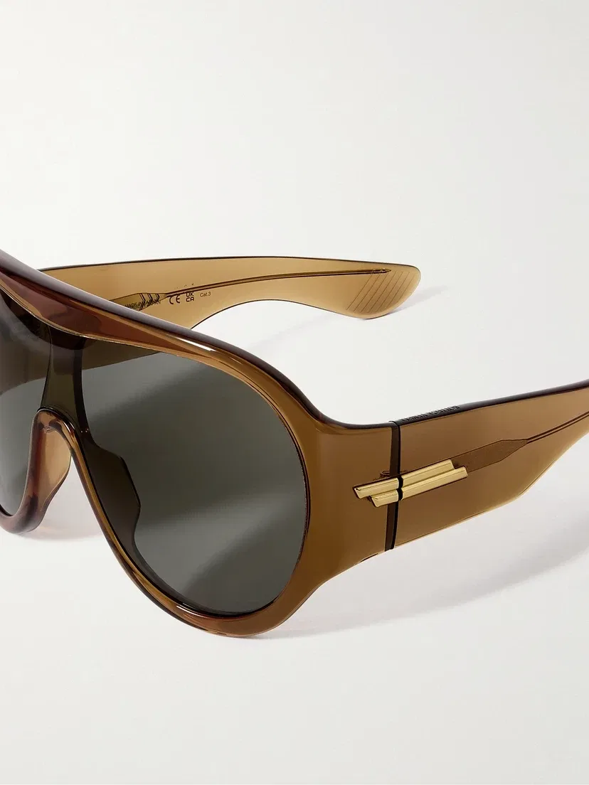 Ацетатные солнцезащитные очки-авиаторы BOTTEGA VENETA EYEWEAR, коричневый — фото 4