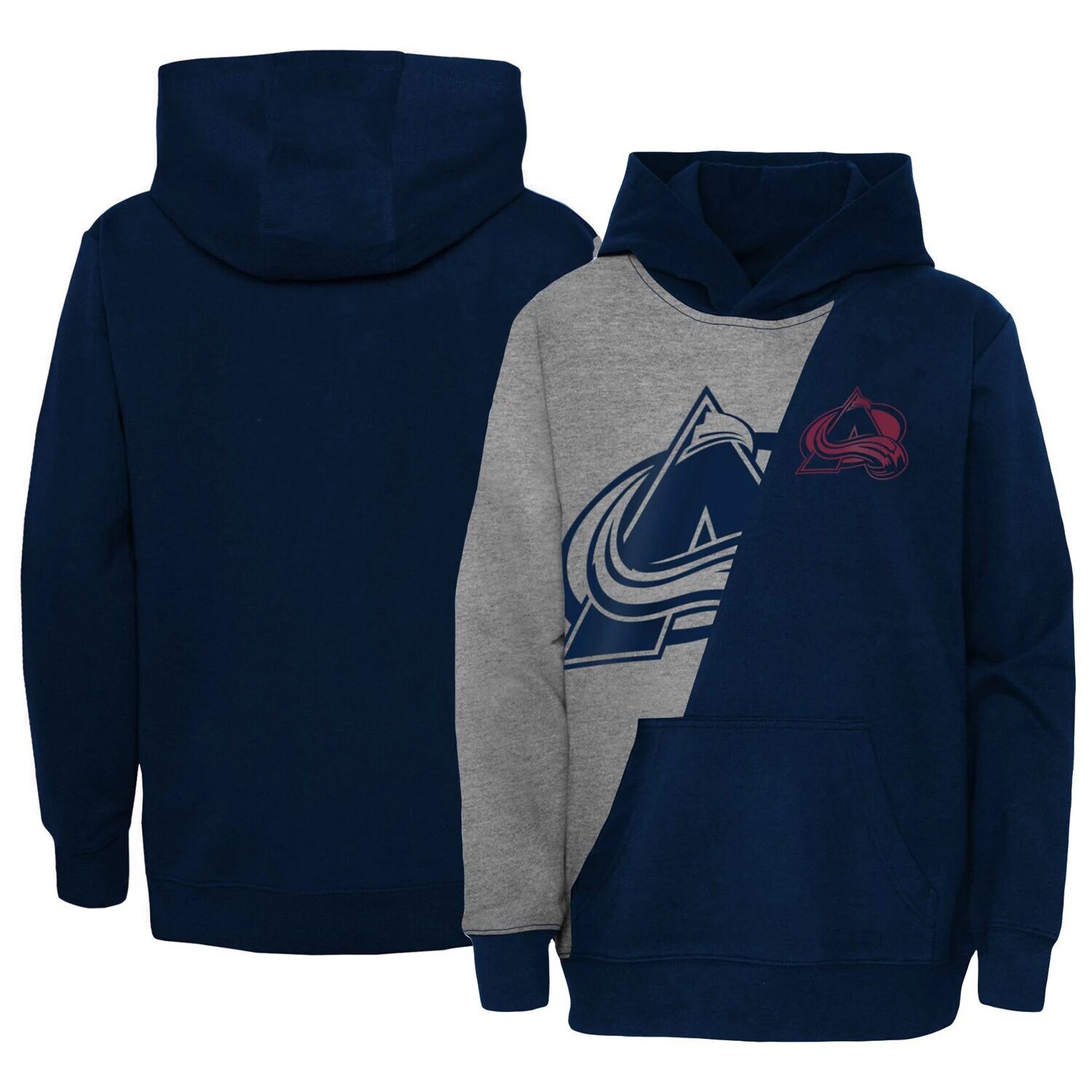 

Непревзойденный пуловер с капюшоном Youth Heather Grey/темно-синий Colorado Avalanche Outerstuff