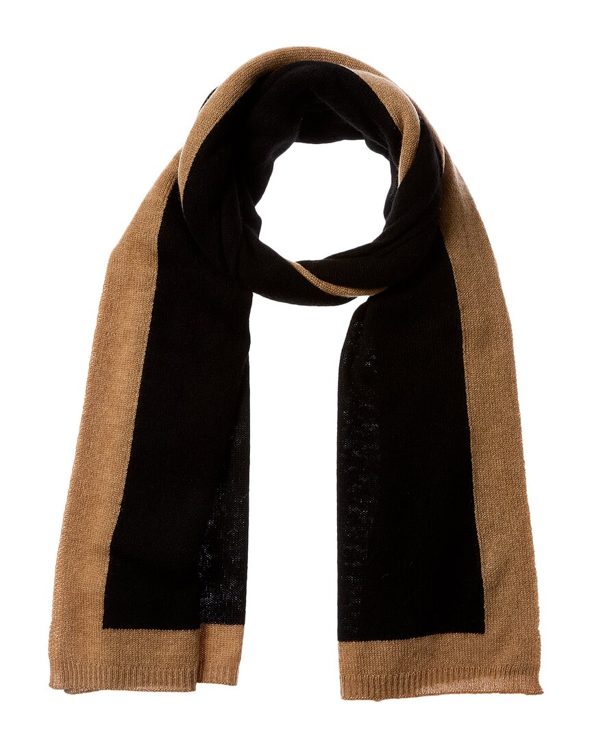 

Большой шарф из кашемира Forte Cashmere с контрастной отделкой, черный
