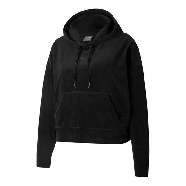 

Толстовка her velour hoodie 'black' Puma, черный