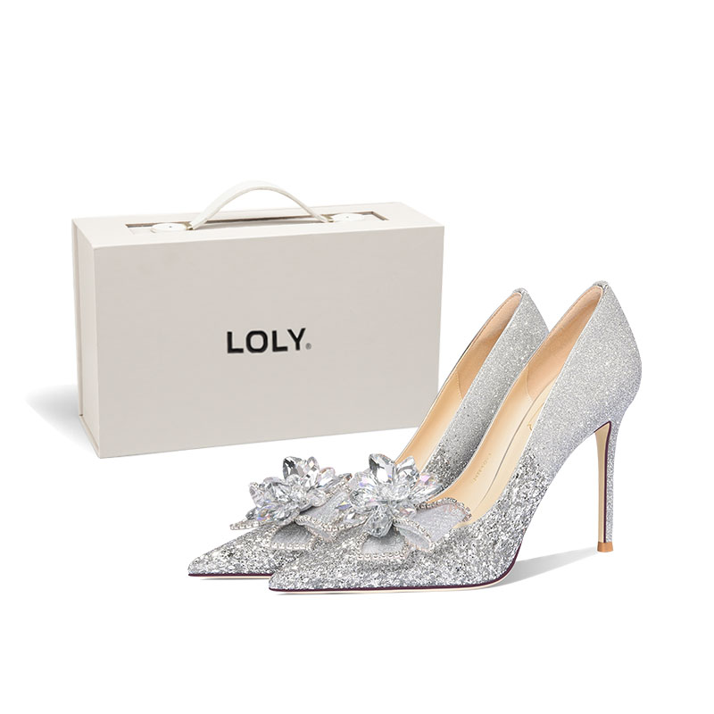 Женские туфли на высоком каблуке, серебристые LOLY, Starlight Beauty 6Cm