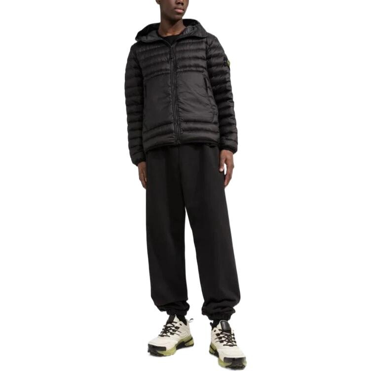 Пуховик Stone Island Loom Woven Chambers, черный