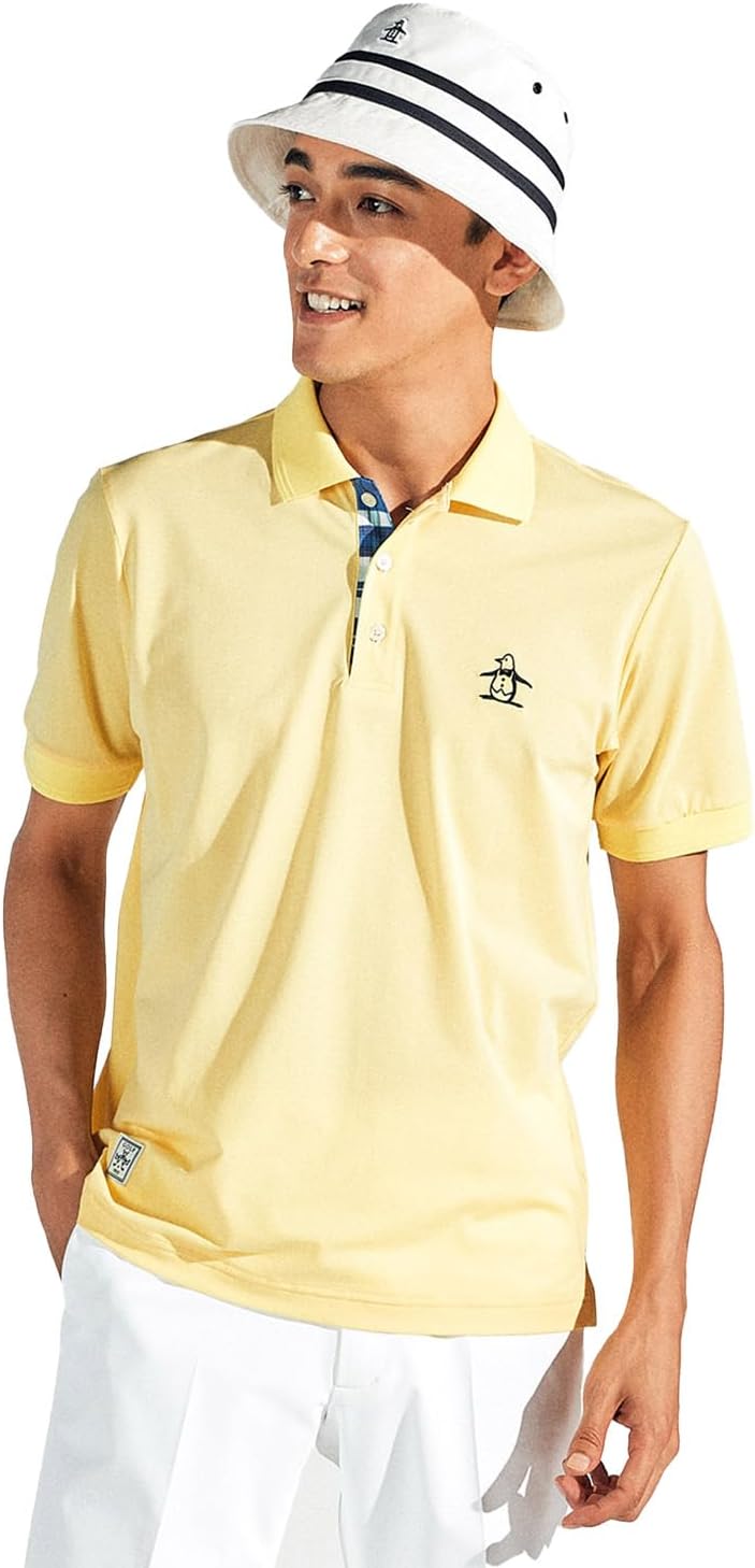 

Мужская рубашка с коротким рукавом Munsing Wear MG5SHS42M, воротник, пике высокой вязки, влагоотводящая, быстросохнущая, охлаждающая, для игры в гольф Munsingwear, желтый