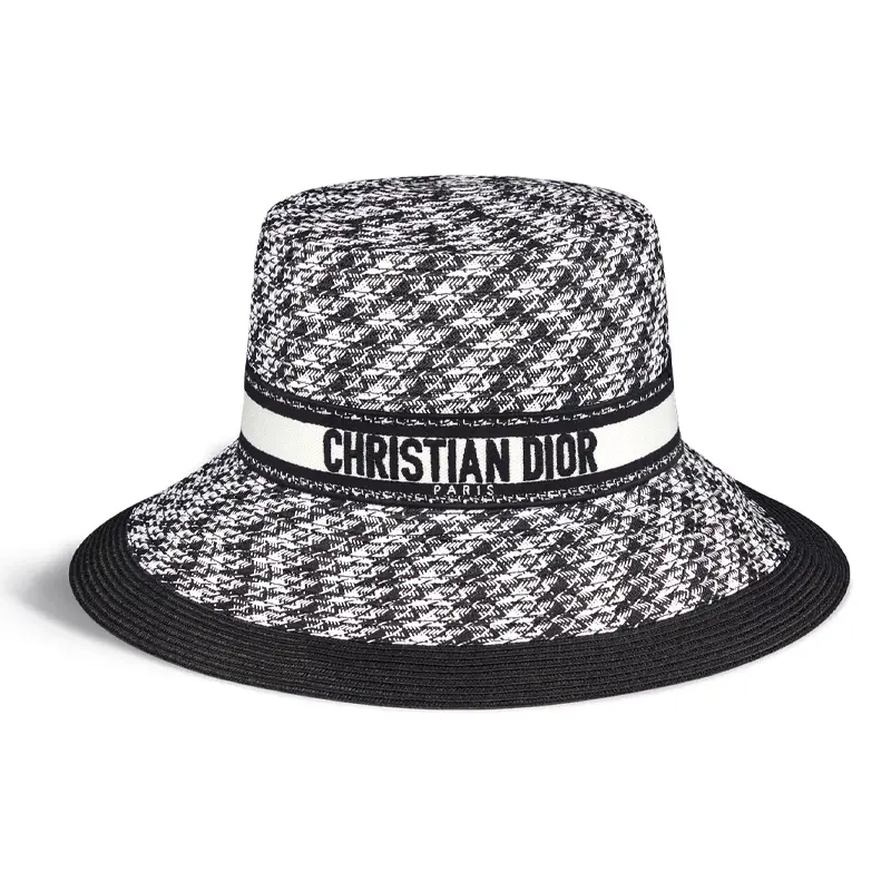 

DIOR Полиэстеровая ведро-шляпа для женщин Black White