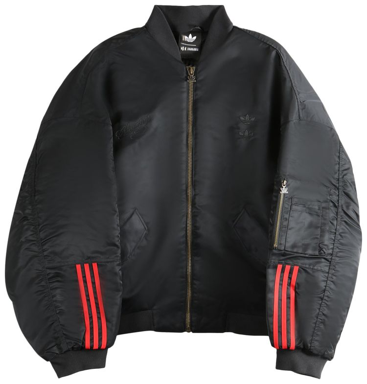 

Атласная куртка-бомбер Adidas x Willy Chavarria, черный