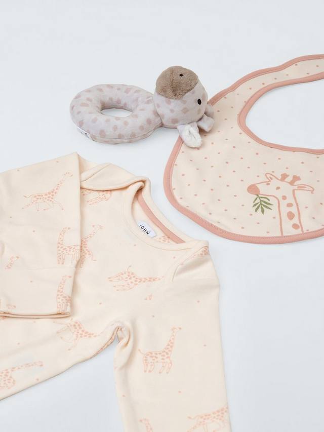 Комбинезон для сна с детским жирафом John Lewis, Bib and Giraffe Toy Gift Set — фото 2