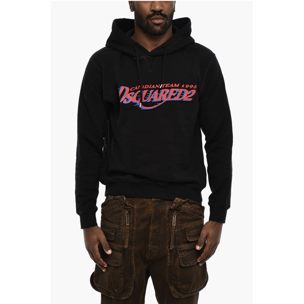 

Хлопковая толстовка с капюшоном и логотипом Dsquared2, Black