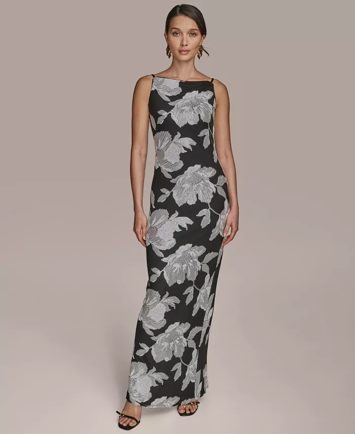 

Женское платье без рукавов с пайетками Donna Karan New York, черный