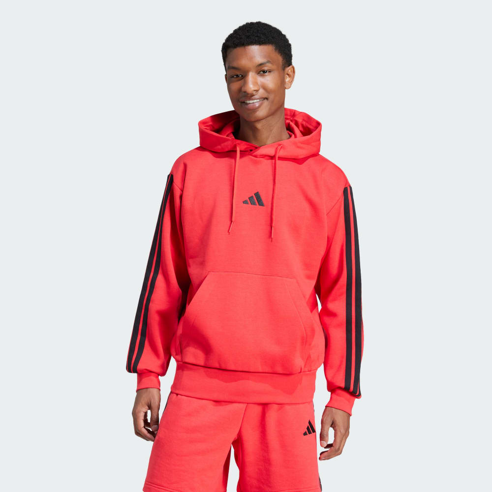 

Худи Adidas Essentials 3-Stripes Fleece Hoodie, цвет Pure Ruby/Black