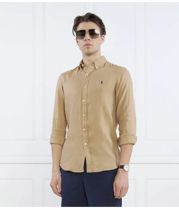 Рубашка Лниана Slim fit Polo Ralph Lauren, бежевый — фото 3