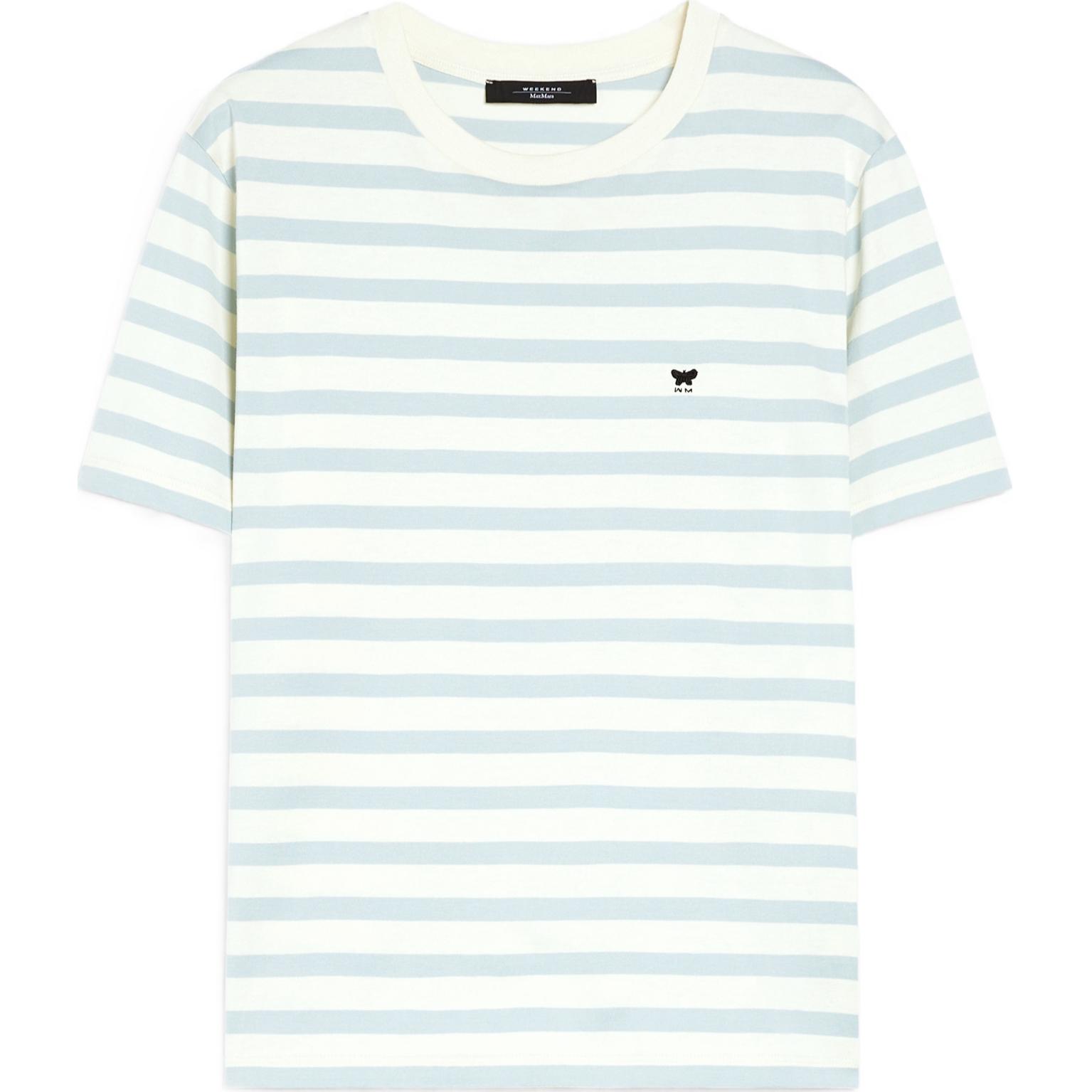 

Футболка Weekend Max Mara в полоску с круглым вырезом WEEKEND MaxMara, светло-зеленый