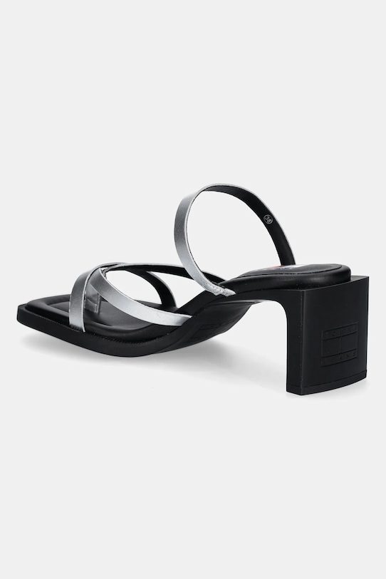 Кожаные шлепанцы The Soho Sandal Metallic Tommy Jeans, серебряный — фото 3