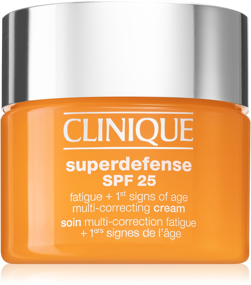 

Superdefense spf 25 tired + 1st signals of age мультикорректирующий крем увлажняющий крем от первых признаков старения для жирной и комбинированной кожи Clinique, spf 25 50 мл