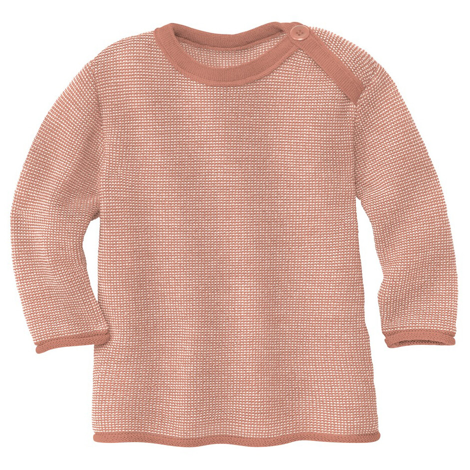 

Свитер из мериноса Disana Kid's Melange Pullover, цвет Rose/Natur