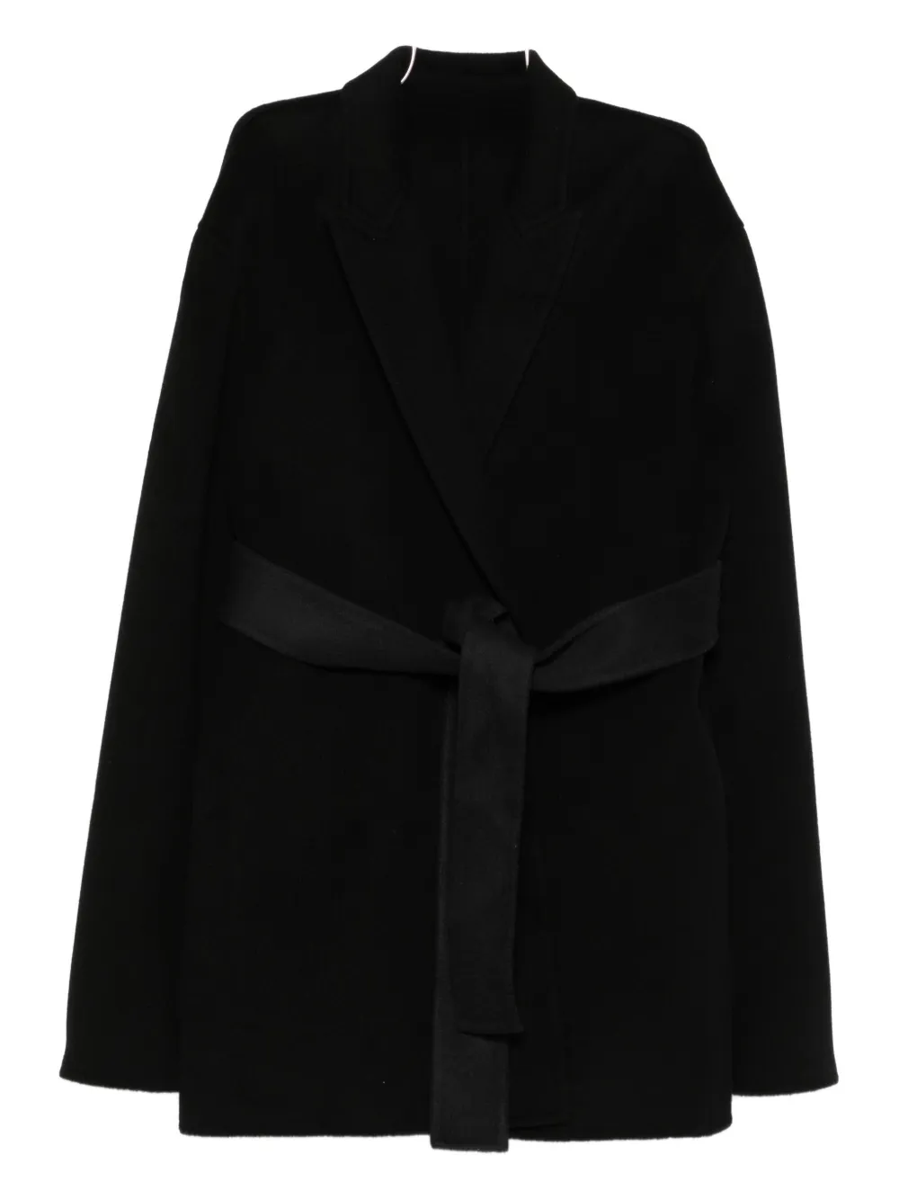

Пальто с длинными рукавами и поясом Alberta Ferretti, черный