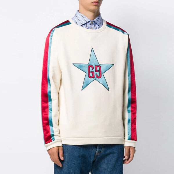 Толстовка sweat street style long sleeves cotton logo white Gucci, белый — фото 2