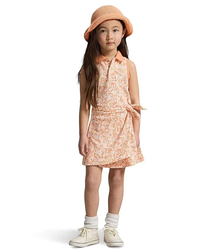 Платье поло с запахом ананас Pineapple Faux-wrap Mesh Polo Dress Polo Ralph Lauren Kids, Cassidy Blue — фото 3