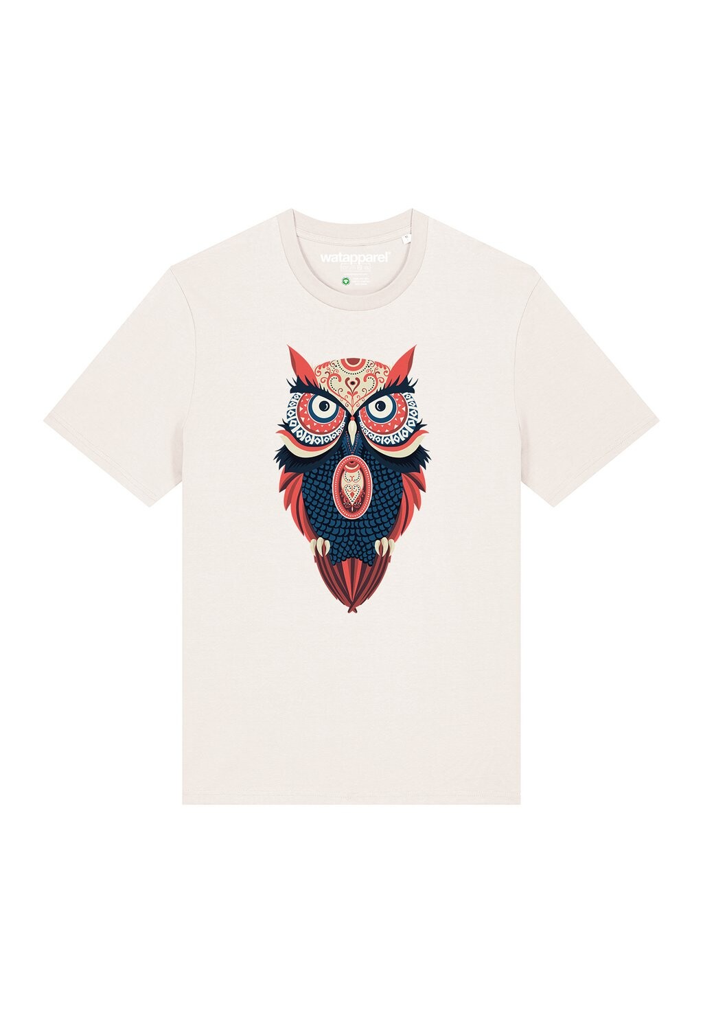 

Футболка с принтом COLORFUL OWL watapparel, молочный