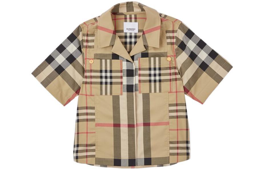 

Детская рубашка Burberry, цвет Archive Beige