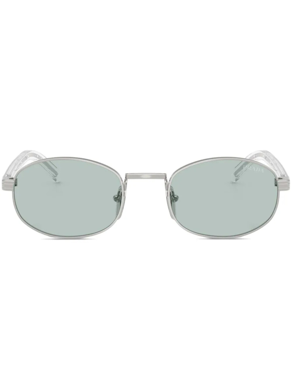 

Prada Eyewear солнцезащитные очки в овальной оправе, серебристый
