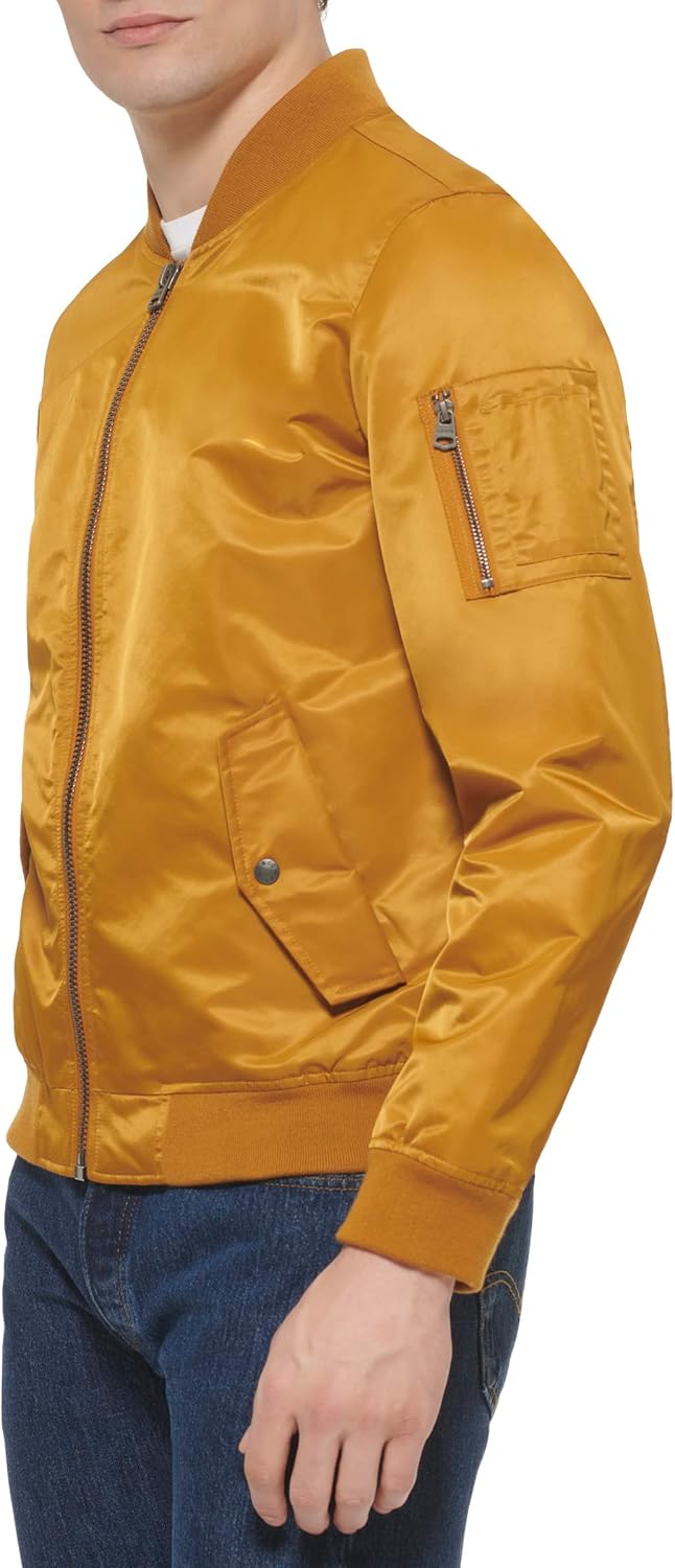 Легкая мужская куртка-бомбер Levi's MA-1 Flight на молнии, Spice Ma-1 Unfilled — фото 4