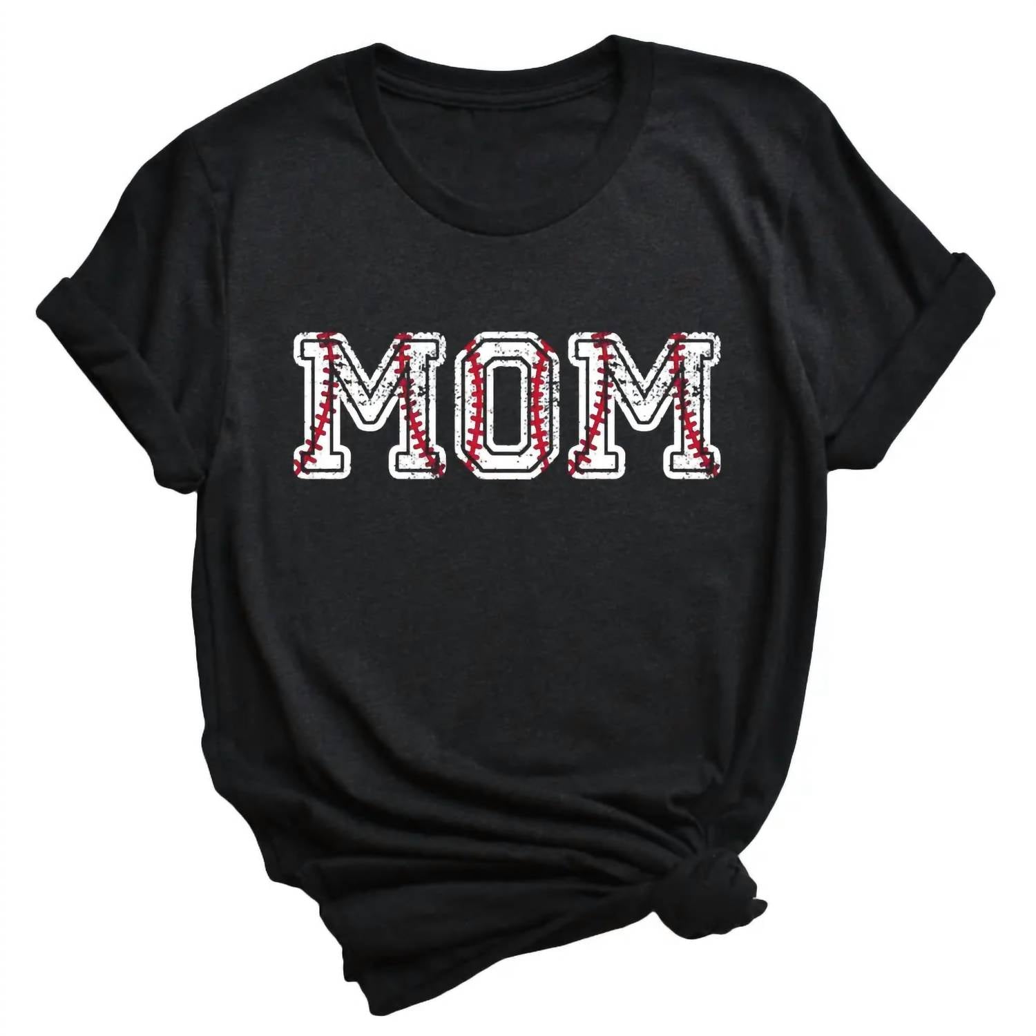 

Женская бейсбольная футболка Mom черного цвета Type A Tees