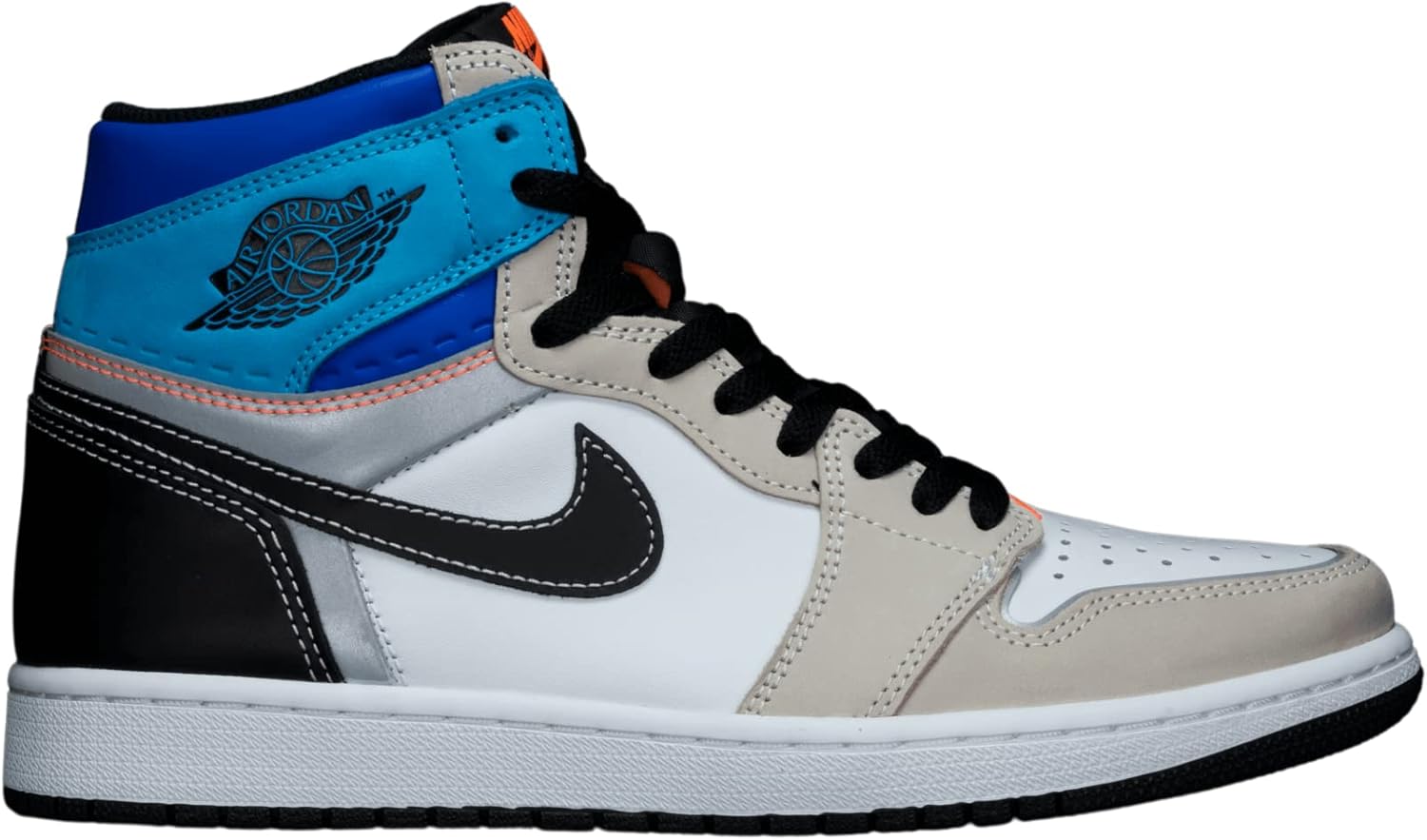 

Баскетбольные кроссовки Nike Air Jordan 1 Mid для мужчин, White Total Orange Multi Color