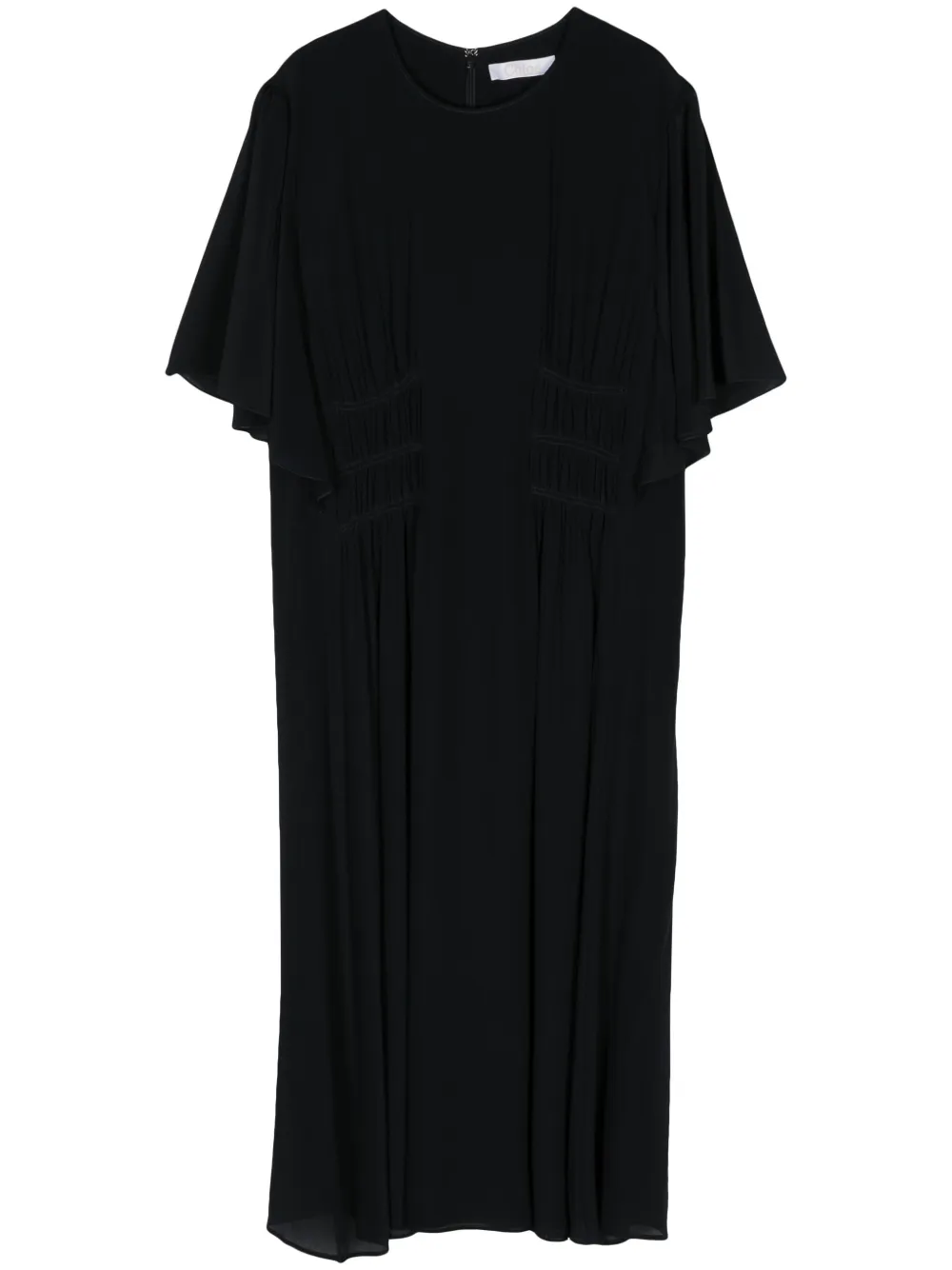 

Шелковое платье со сборками CHLOÉ, синий