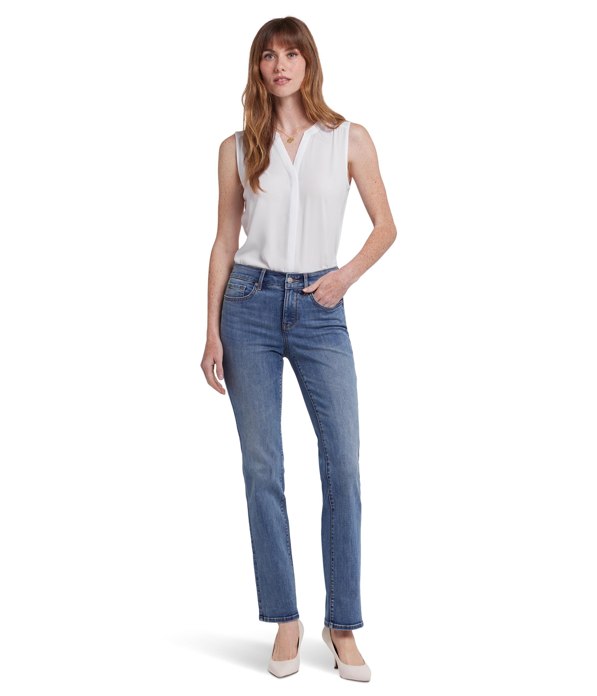 

Джинсы NYDJ Marilyn Straight Jeans in Majorca Bay, цвет Majorca Bay