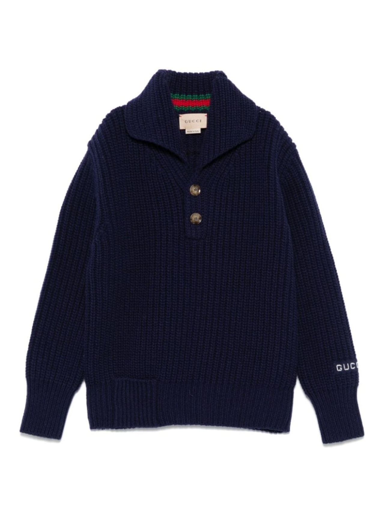 

Gucci Kids шерстяной джемпер в рубчик, синий