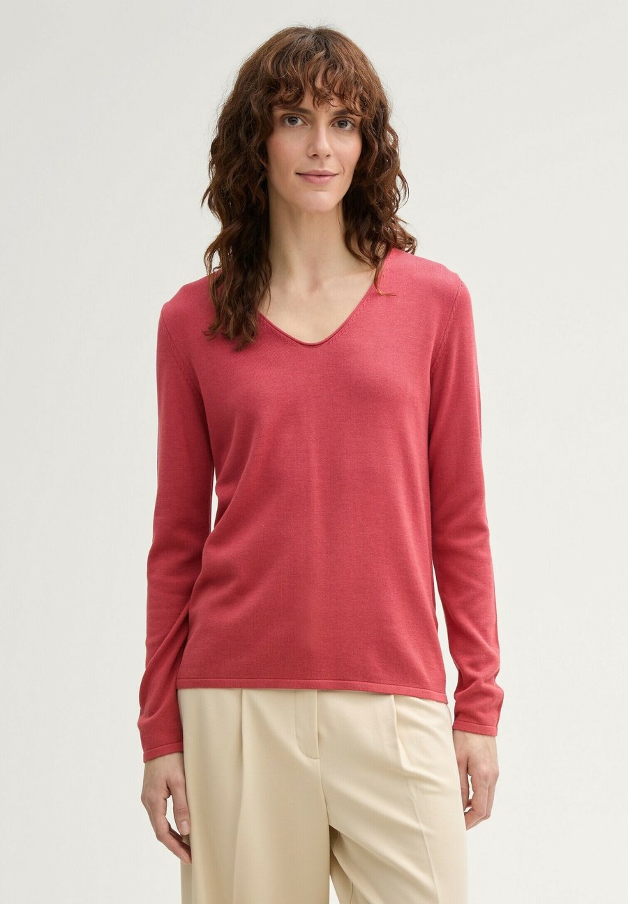 

Джемпер TOM TAILOR BASIC V-NECK, Berry Red/Light Red