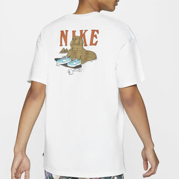 Футболка Nike SB Skate T-Shirt Back Shoe Skateboard Round Neck Short Sleeve White, белый — фото 4