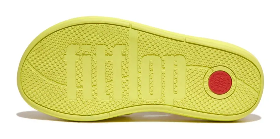 Мюли Fitflop "IQUSHION D-LUXE PADDED LEATHER SLIDES", летняя обувь, тапочки с широкой повязкой, желтый — фото 4