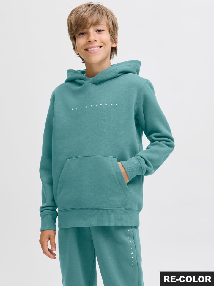 JACK & JONES Junior Толстовка с капюшоном JJESTAR JJ SWEAT HOOD JNR, цвет минерально-голубой — фото 2