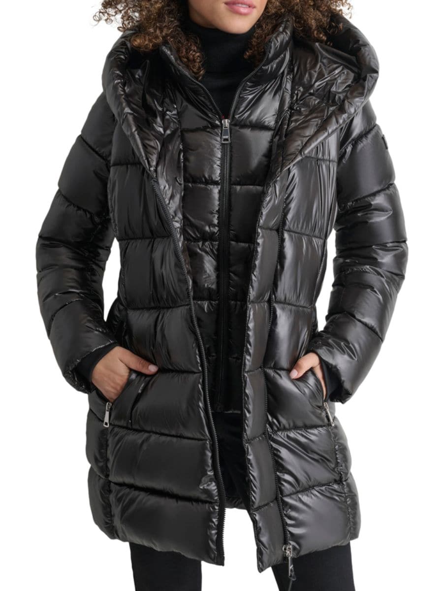 

Пальто-пуховик с нагрудником DKNY, черный