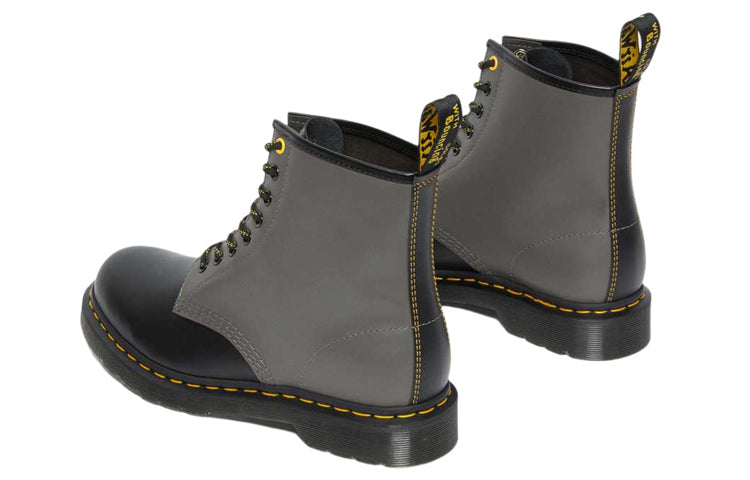 Мужские ботинки Dr. Martens 1460 из гладкой кожи комбинированные, серо-черный — фото 3