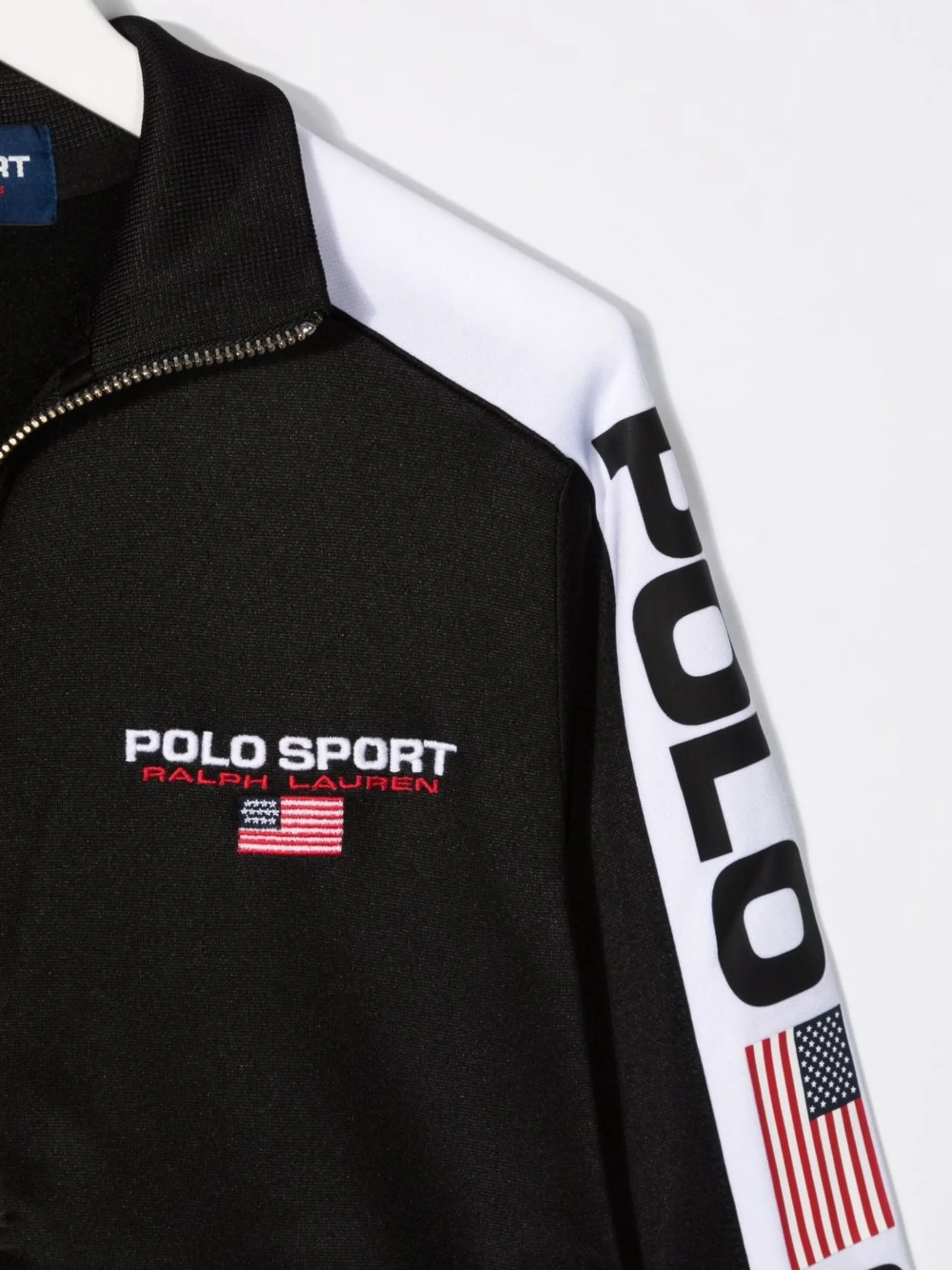 Бомбер с логотипом Polo Ralph Lauren Kids, черный — фото 3