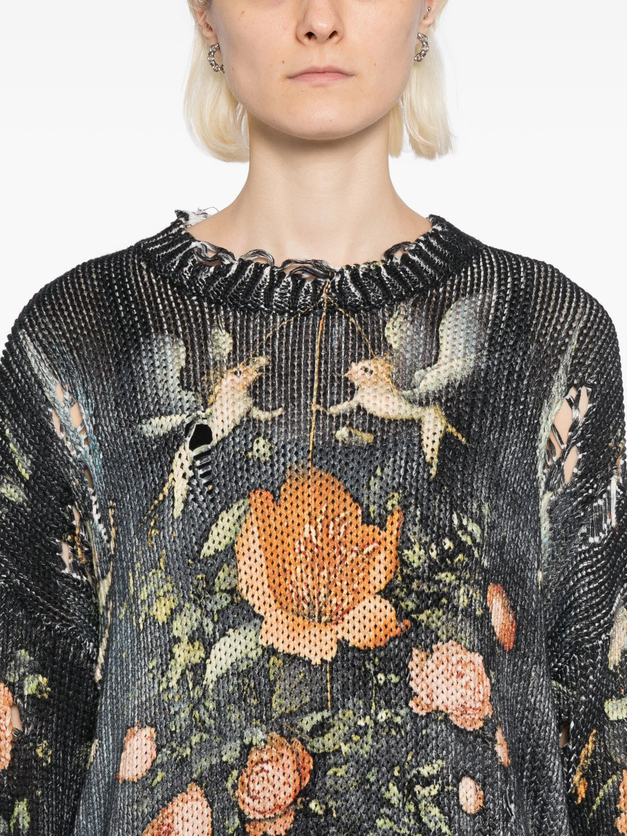 

Джемпер с цветочным принтом R13, черный