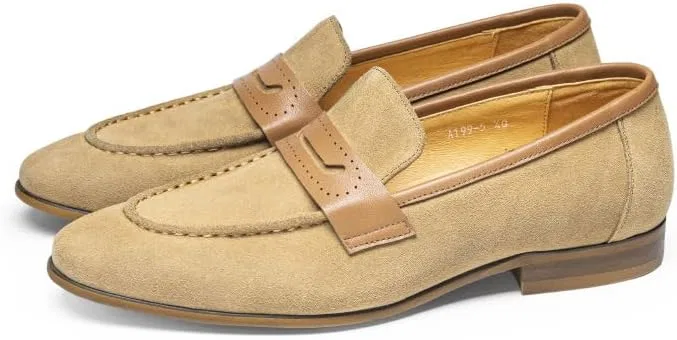 Лоферы кожаные Loafers Khaki PUGHGAETZF — фото 3