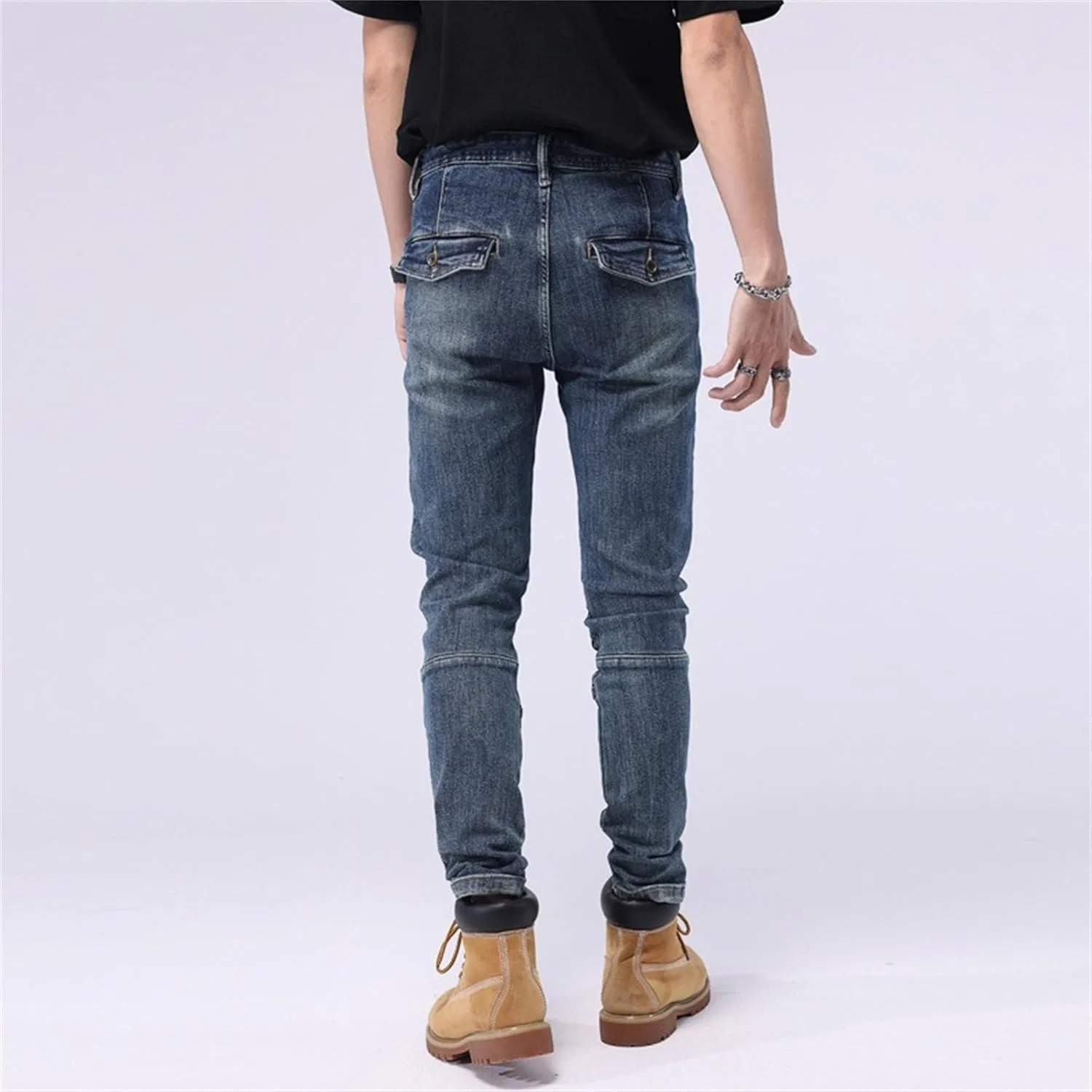 Джинсы карго Slim Fit, синий — фото 4