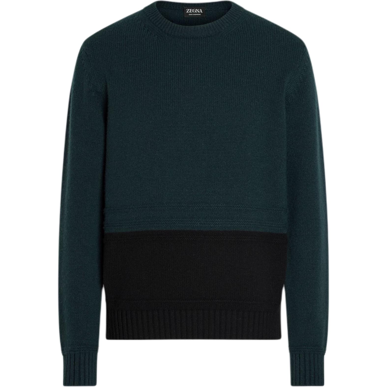 

Кашемировый свитер с круглым вырезом Oasi Ermenegildo Zegna, темный зеленый