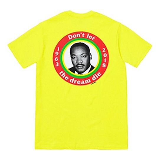 

Футболка ss18 mlk dream bright yellow tee Supreme, желтый