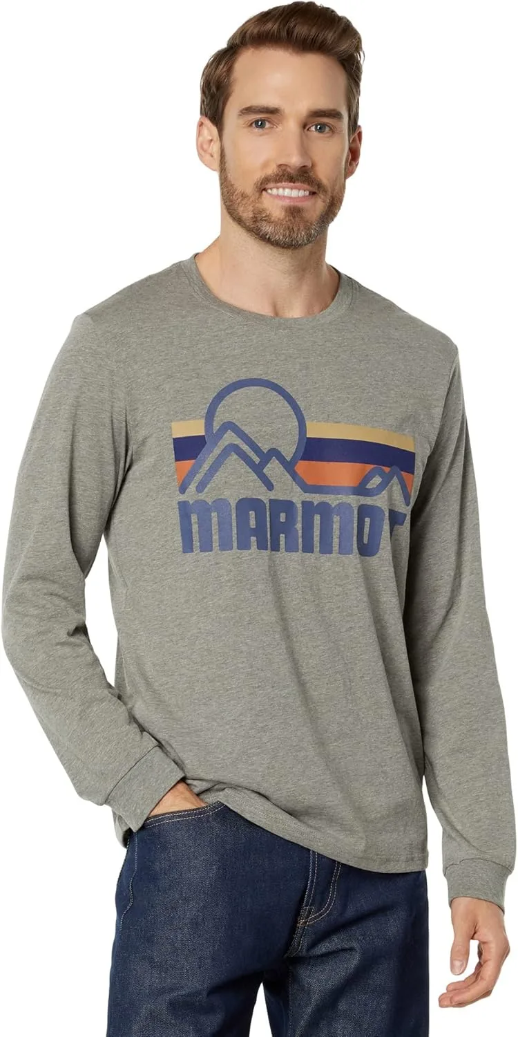 

MARMOT мужская футболка с длинным рукавом Coastal — принт на мягкой, дышащей, экологичной ткани Cotton/Poly Blend