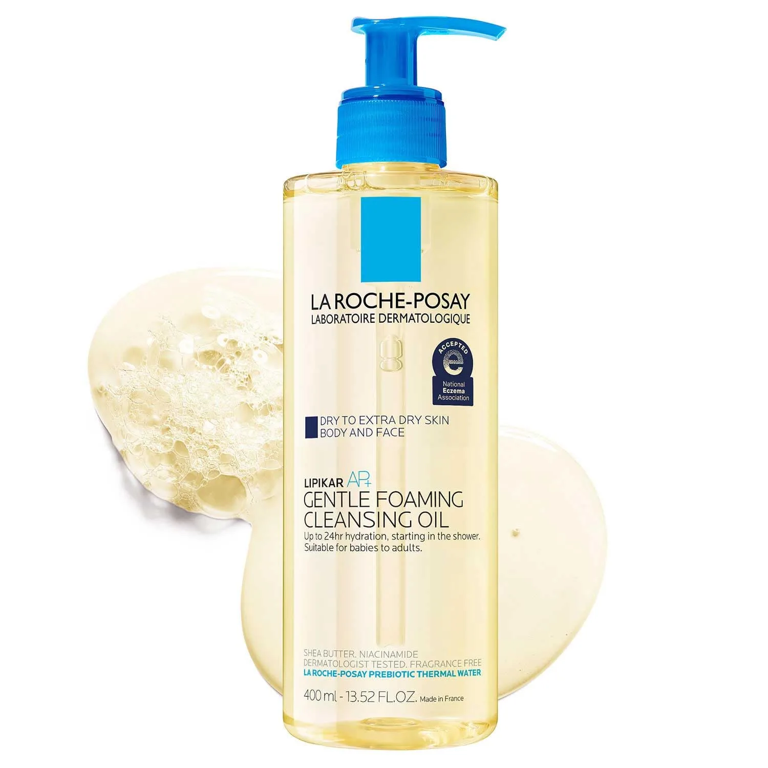 Гидрофильное масло La Roche-Posay — Lipikar AP+ Gentle Foaming Cleansing Oil, нежное очищающее и тела с ниацинамидом, 400 мл