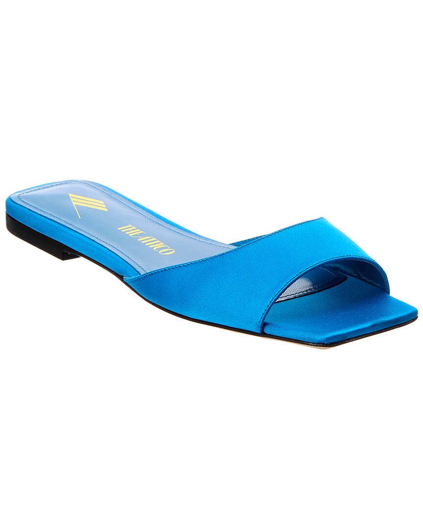 The Attico Devon Satin Sandal, синий