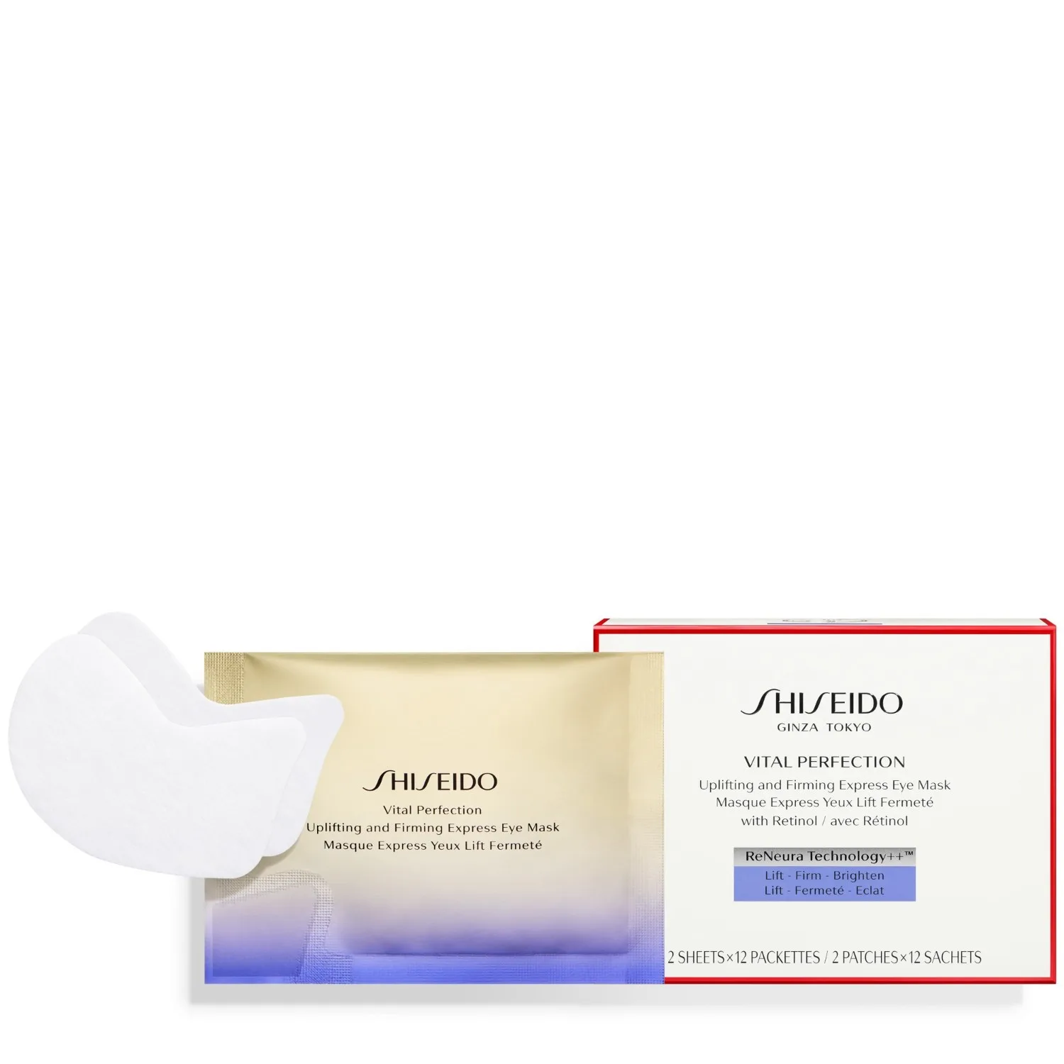Экспресс-Маска для глаз Vital Perfection: подтягивающая и укрепляющая. Shiseido, 12 шт — фото 4