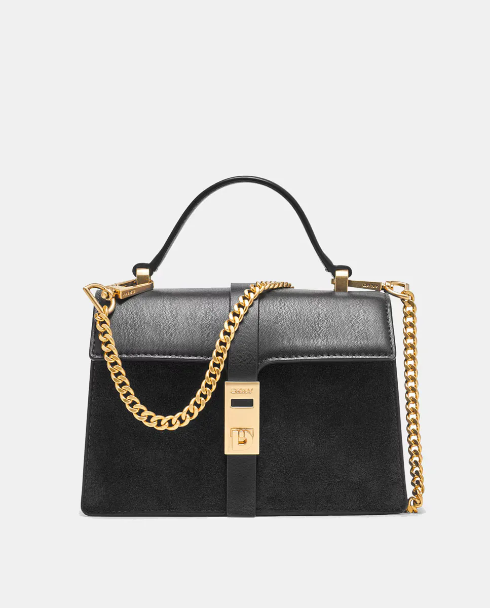 

Сумка через плечо DKNY ALORA с двойной ручкой и магнитной застежкой, черный