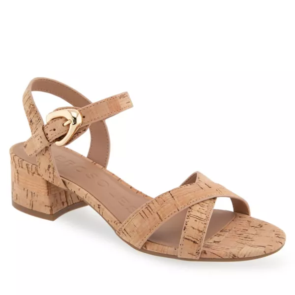 Женские босоножки на блочном каблуке Cinzia Aerosoles, цвет natural cork